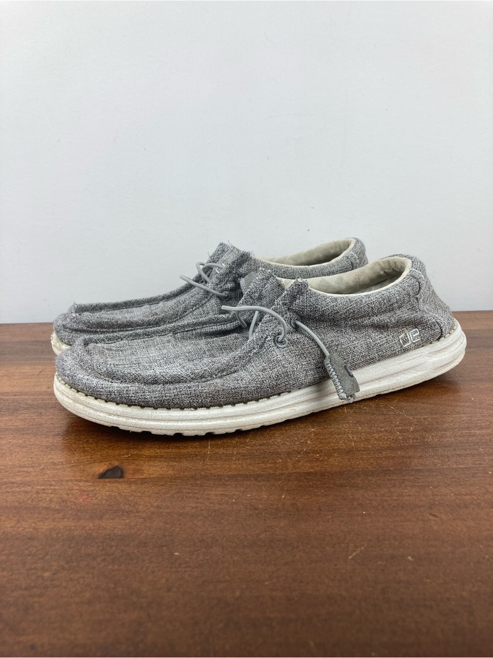 Hey Dude Wally Linen Iron Slip On Loafer Gray Comfort Shoes Men’s Size 9.